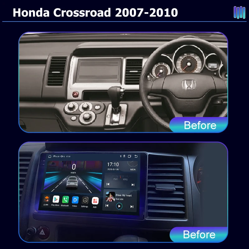 car radio roadivox AI VOICE Android for Honda Crossroad 2007 2010  stereo GPS Navigation video Multimedia Player tape recorder