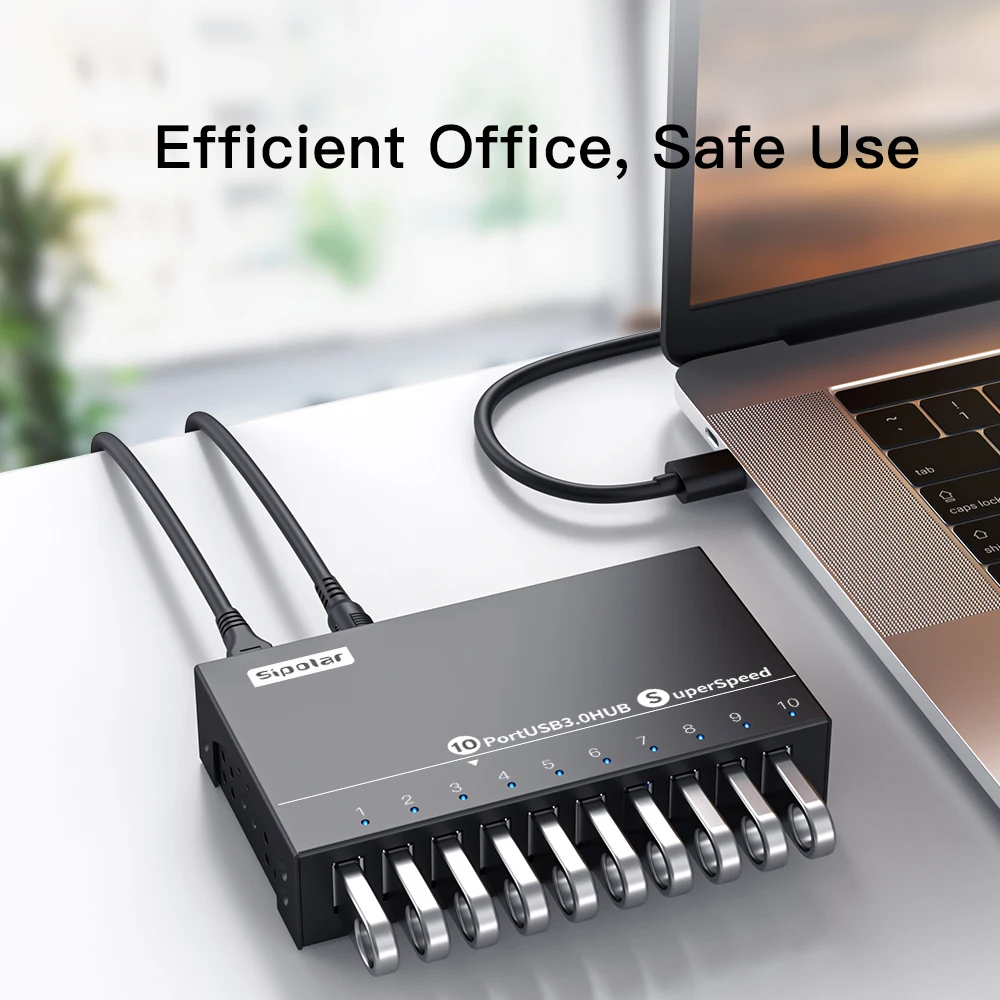 A-103 Sipolar Usb Hub 10 Ports Usb c Docking Station Multiple Device Usb 3.0 Charger