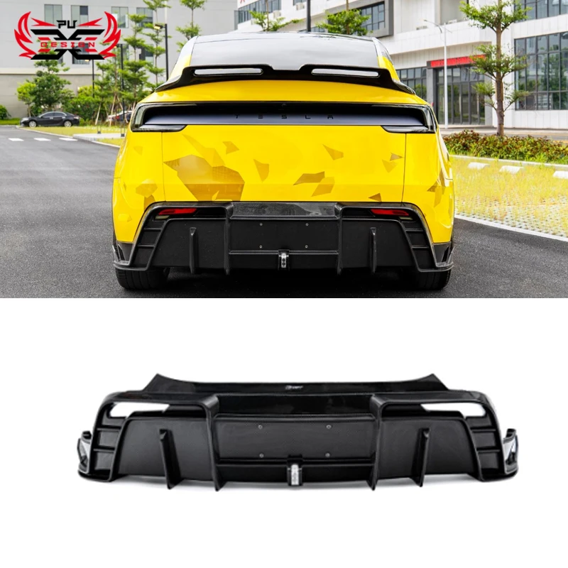 

Rear Bumper Diffuser Lip For Tesla Model Y Juniper 2025 2026 Dry Carbon Rear Lip Rear Bumper Accessories Fits Juniper