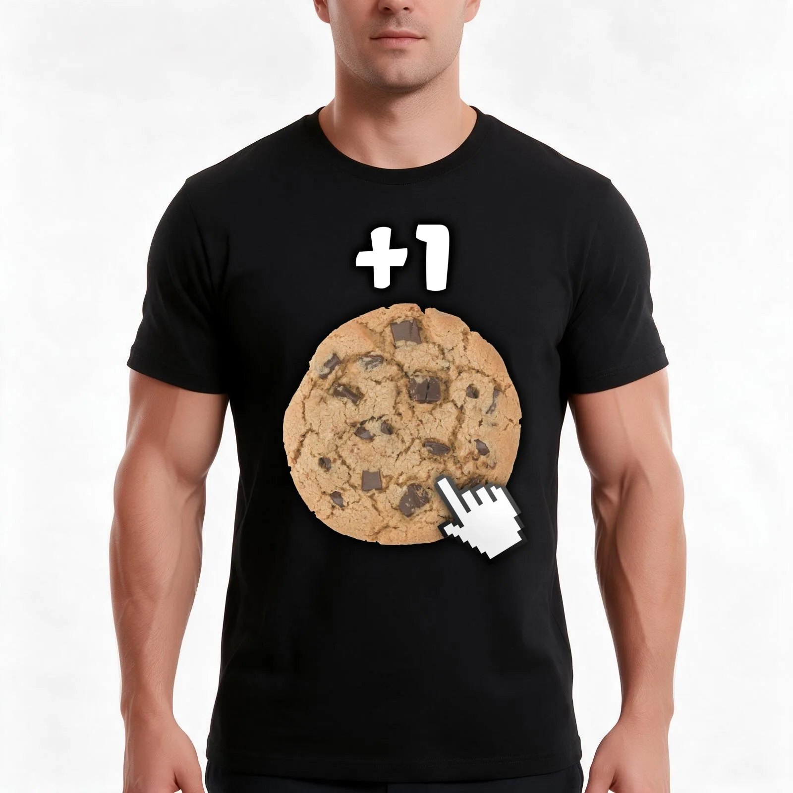 Cookie Clicker T-Shirt, Summer Casual Cotton Tee, Oversized Streetwear Tops, Vintage Graphic Print, Loose Fit Short Sleeve