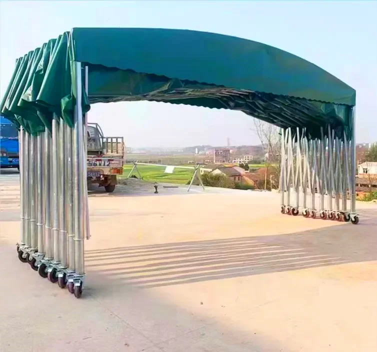 Customized outdoor mobile push-pull canopy large warehouse telescopic tent barbecue supper parking shed food stall canopy