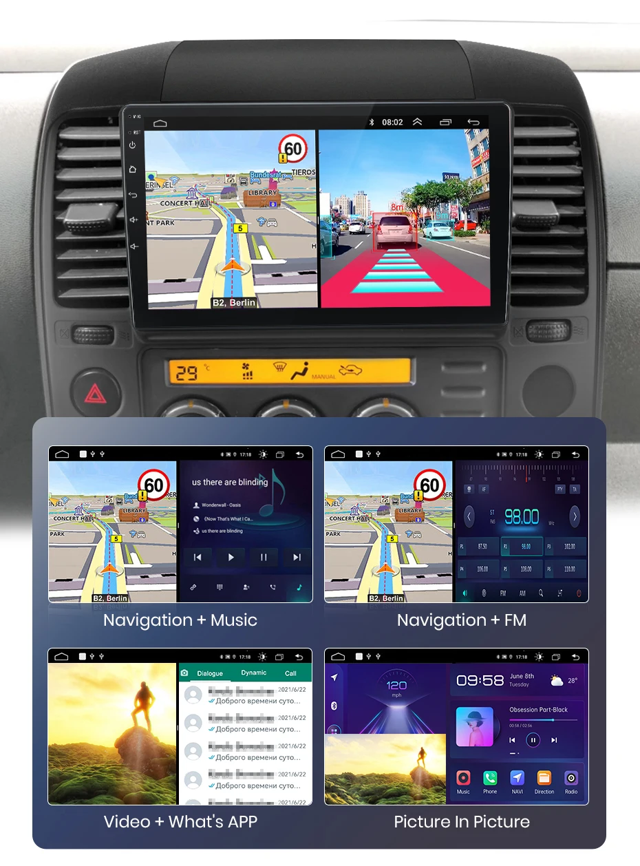Junsun drahtloses Carplay Android Auto Autoradio für Mitsubishi Pyjero V60 V68 V73 2011-2016 GPS Multimedia 2 Din – Detail 20
