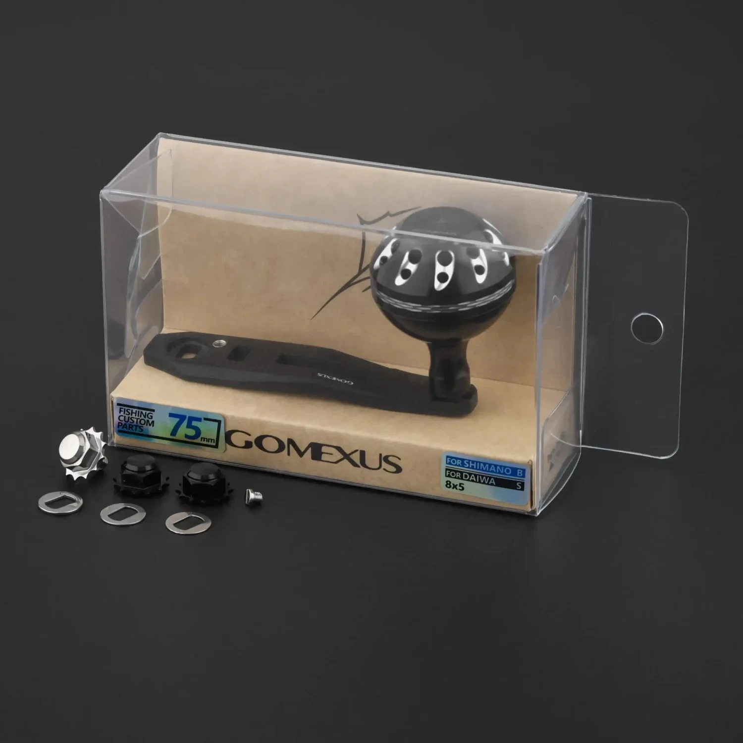 Gomexus Carbon-Griff für Baitcasting-Rollen mit Aluminium-Knopf LC-A38 – Detail 10