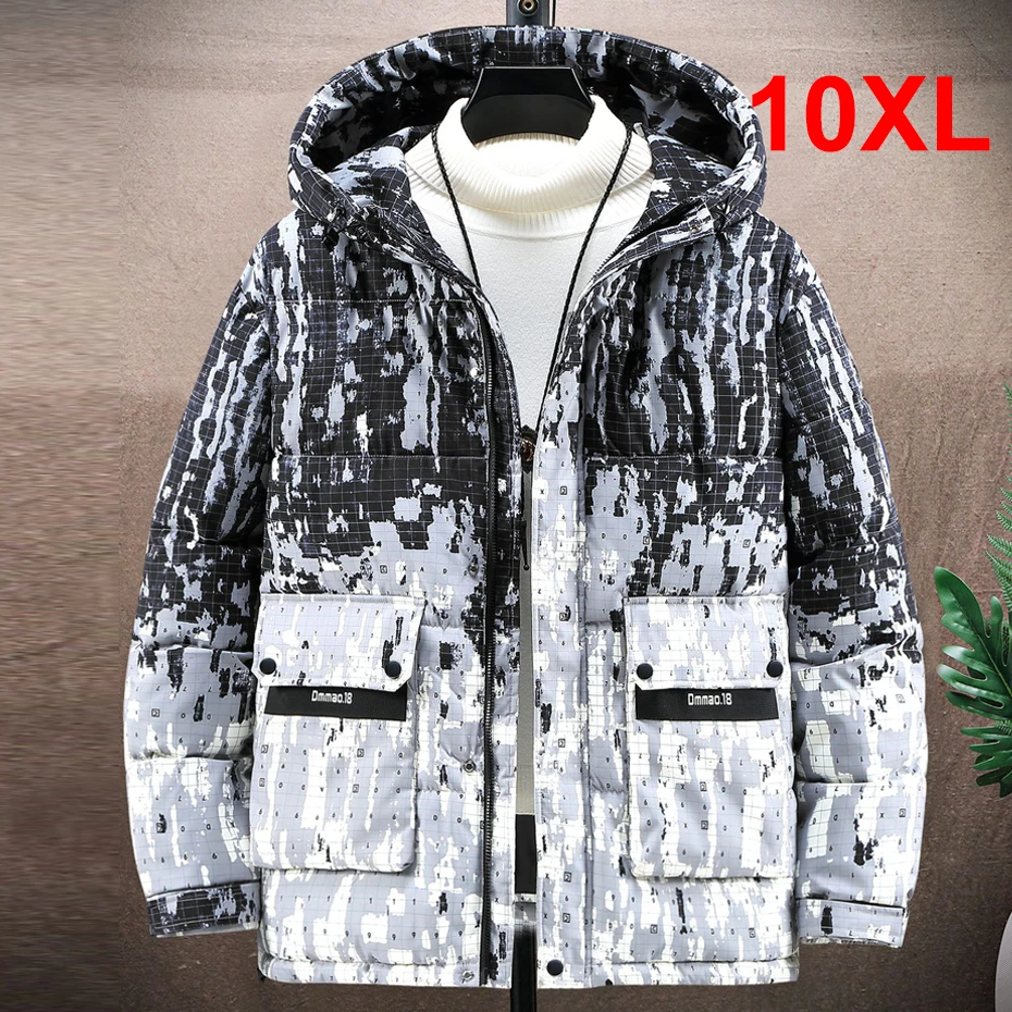 

Gradient Parkas Men Winter Thick Jacket Plus Size 10XL Fashion Casual Cargo Jacket Coat Male Hooded Parkas Big Size 10XL