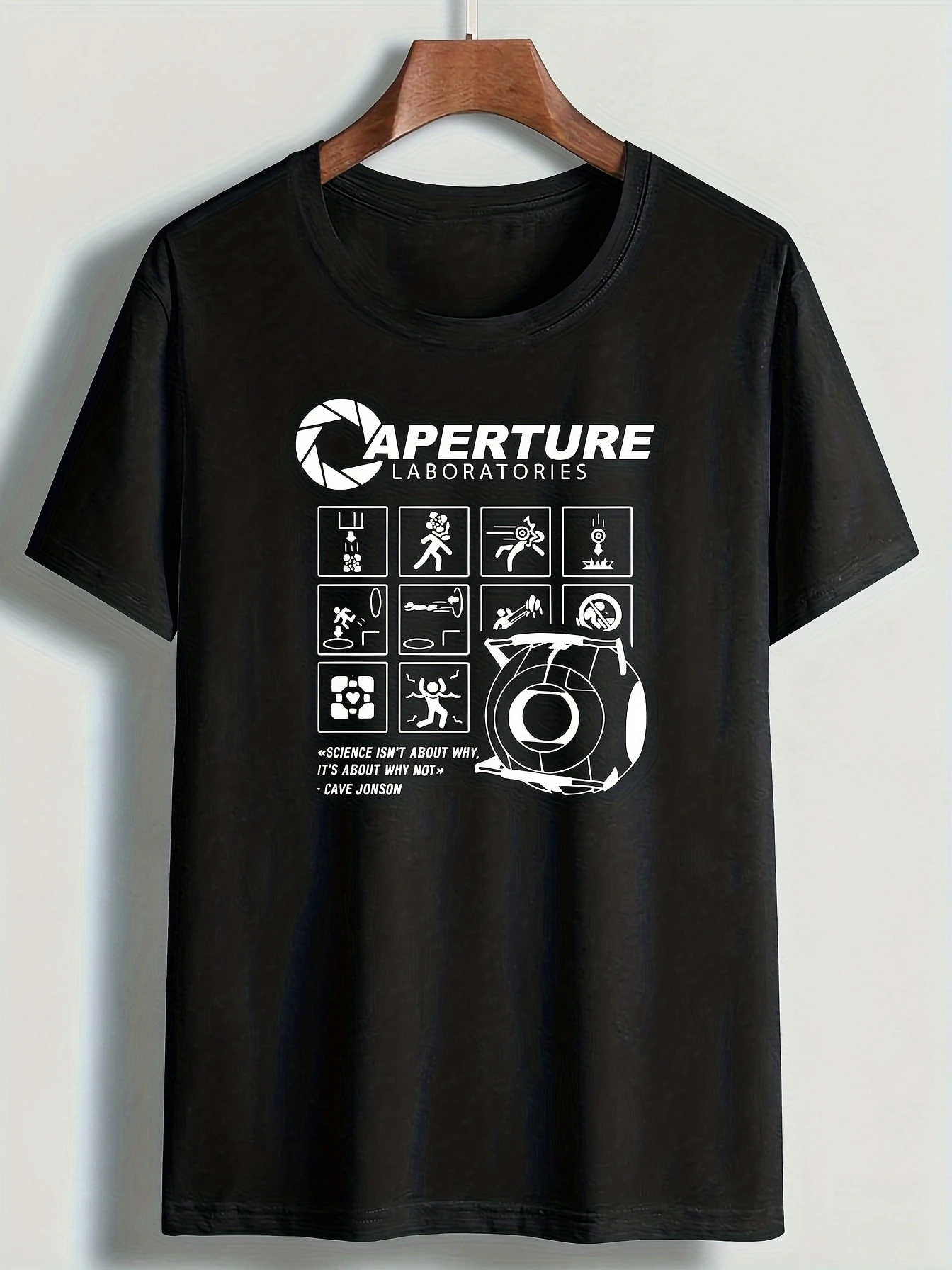 Versatile, stylish T-shirt for men Aperture Science gaming-themed tee casual unisex comfortable and breathable