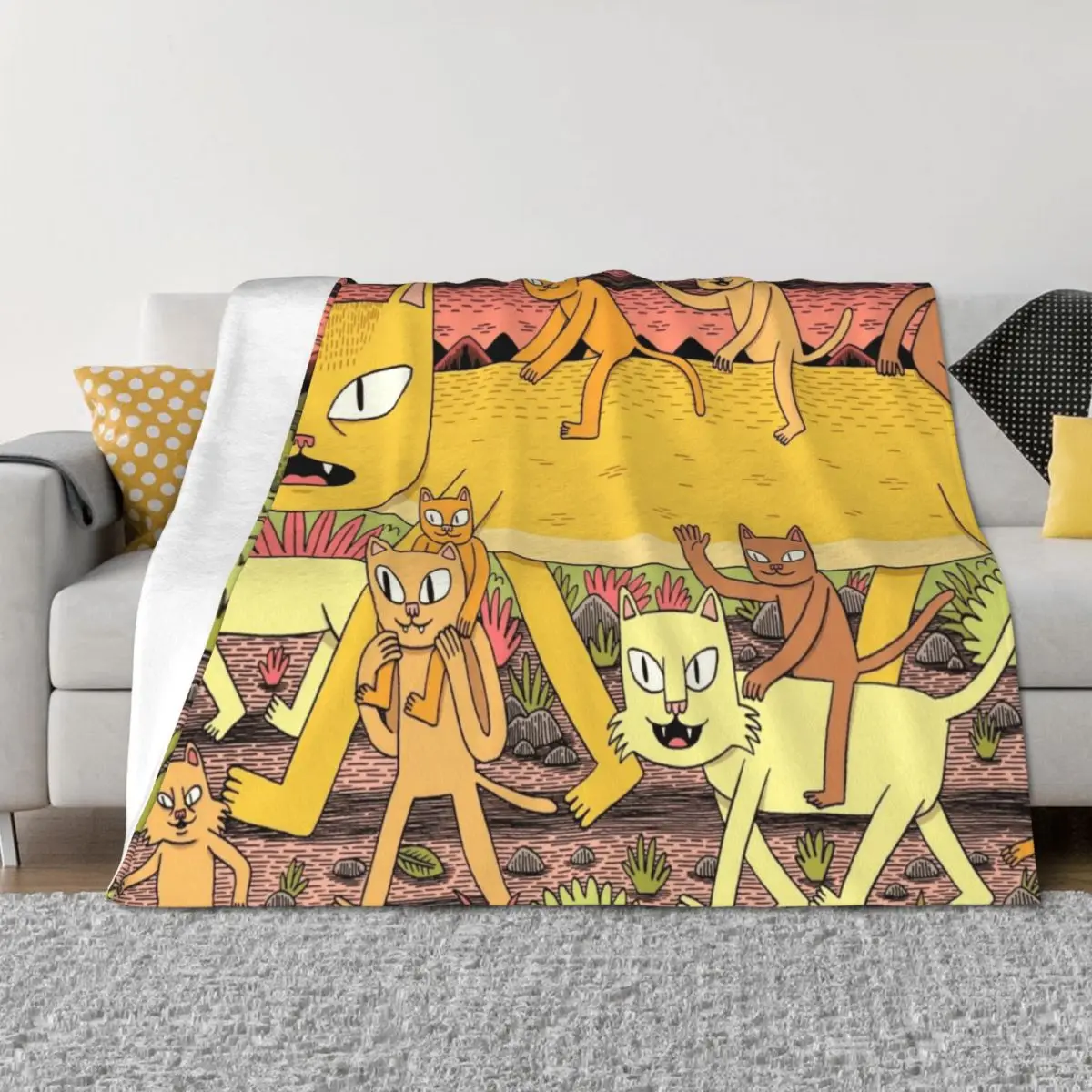 

Cats Throw Blanket manga For Decorative Sofa Sofa Quilt Sleeping Bag Blankets