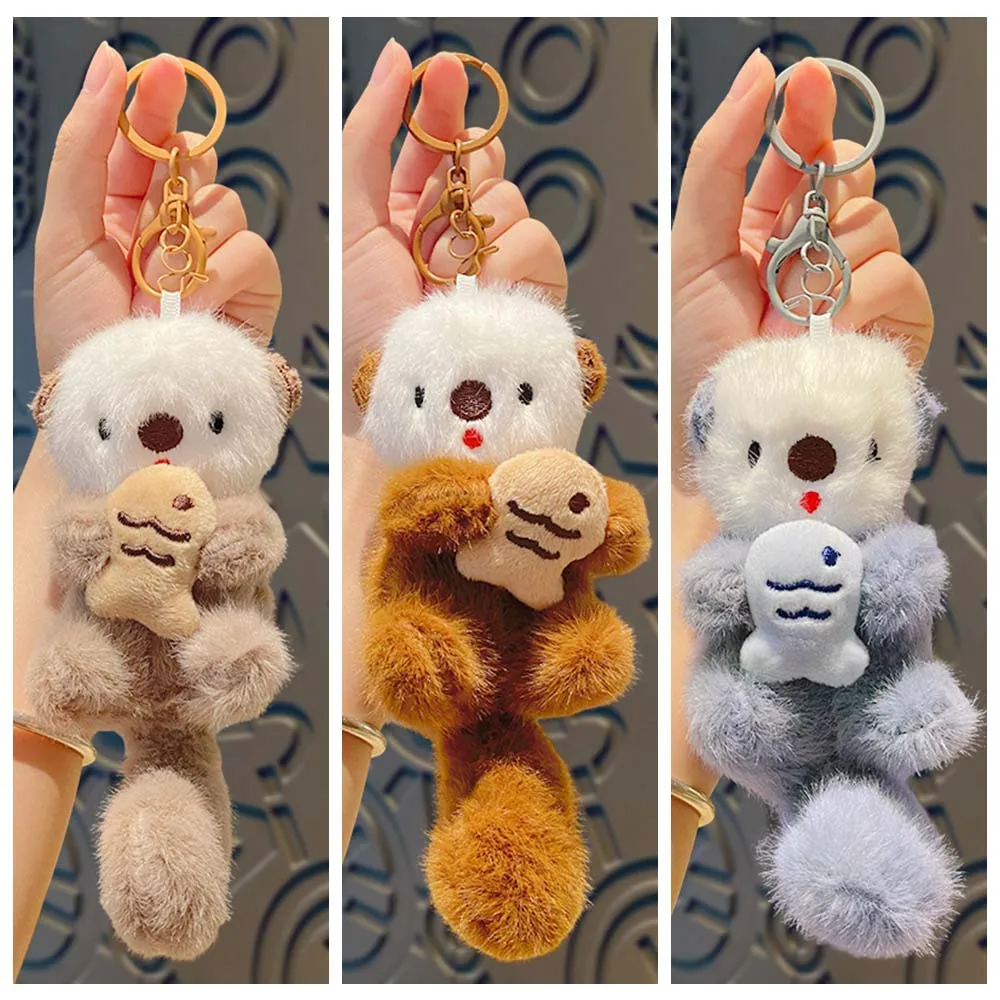 Animals Cartoon Otter Keychain Decorations Keys Accessories Otter Bag Pendant Bag Hanging Portable Otter Keyring Children view 5