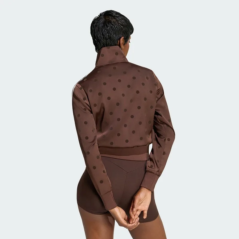 Adidas Clover Satin Polka Dot Top Funnel Collar Jacket Autumn Women's Woven Jacket LI2855