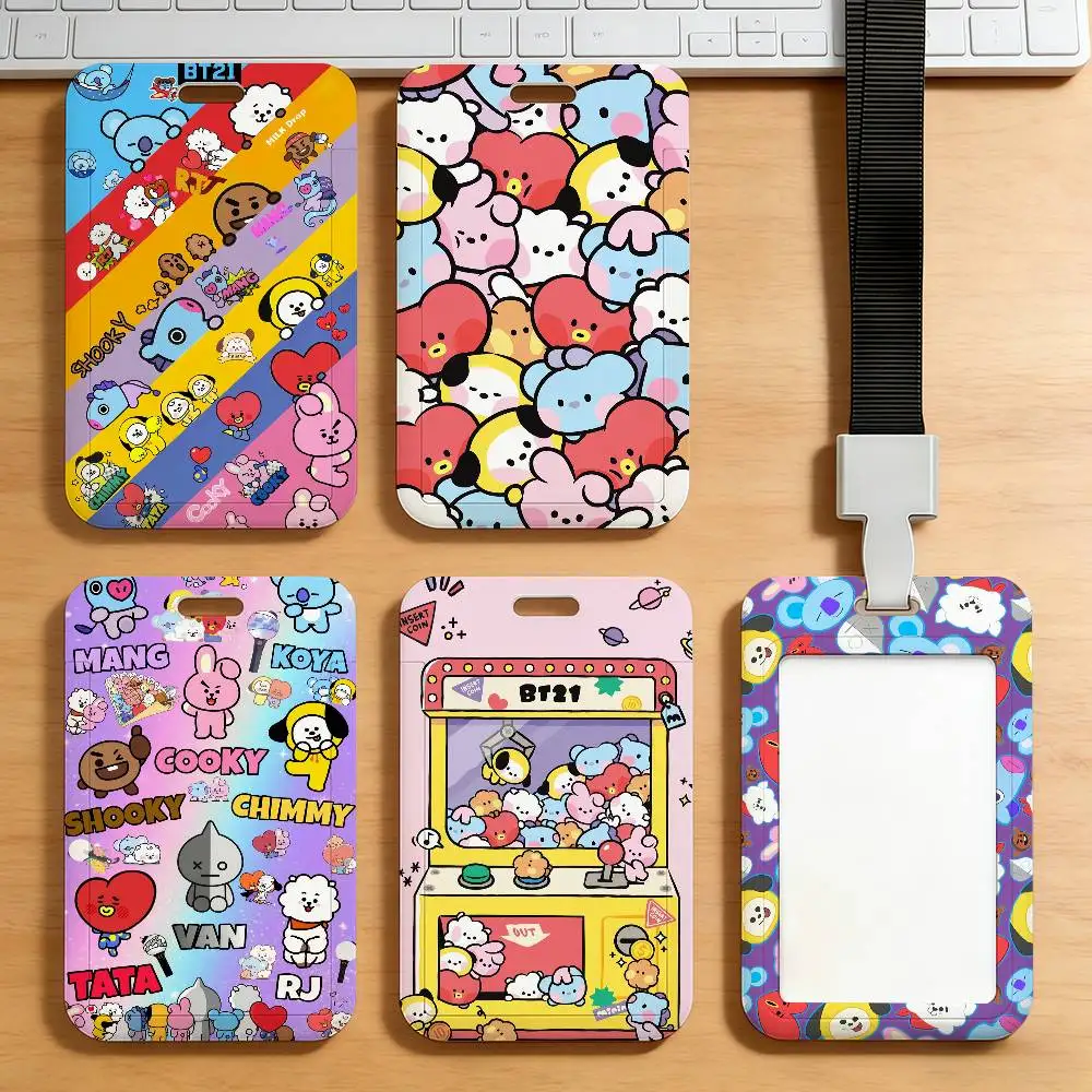 

Cartoon Cute Card Holder Student Campus Meal Cards Public Transport Subway B-BT21s-S Logo Cardcase