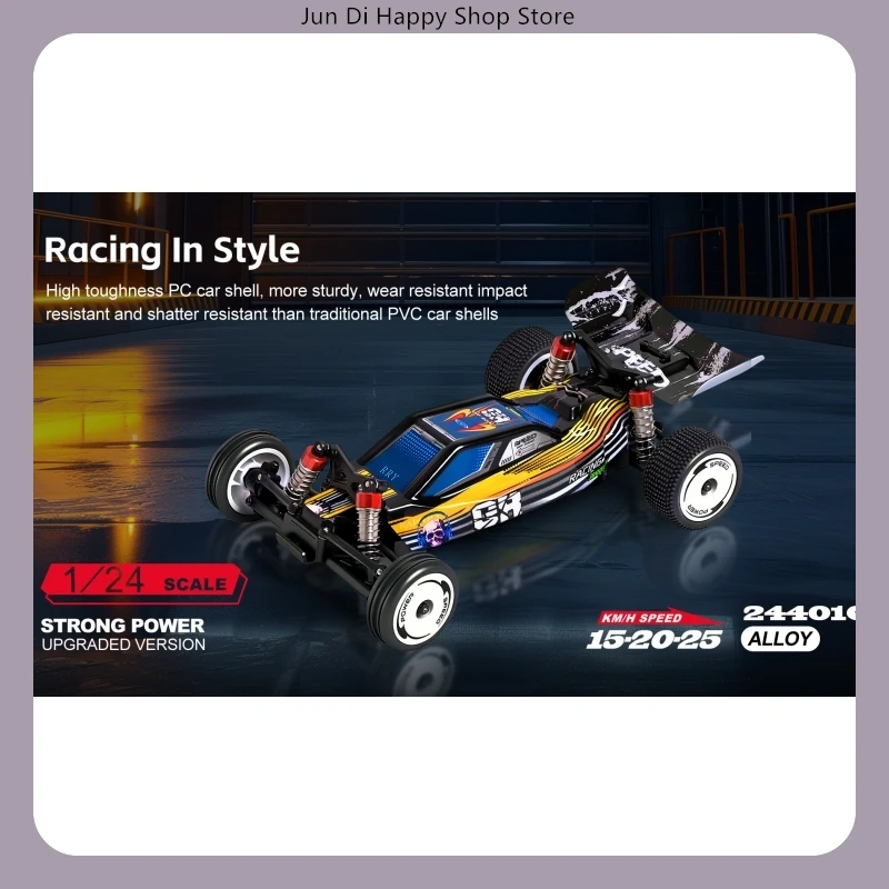 RC Car Electric Two-Wheel Drive Competitive Vehicle High-Speed Remote Control 1:24 Scale Wltoys 244016