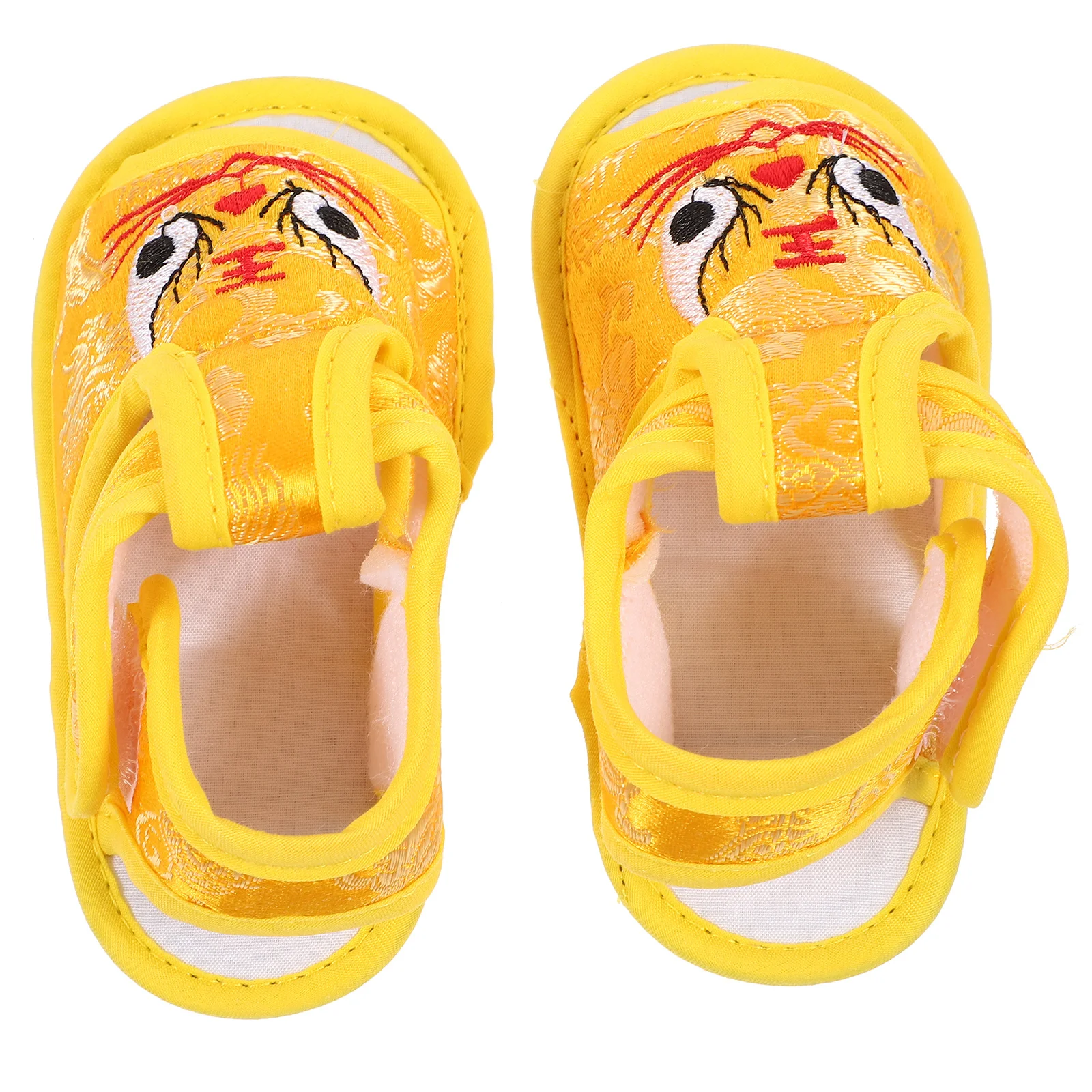 12 قطعة 1 زوج صنادل الرضع السنة الصينية الجديدة النمر رئيس الأحذية لينة الحرير تنفس طفل رضيع المشي الأحذية الفتيات حديثي الولادة #5