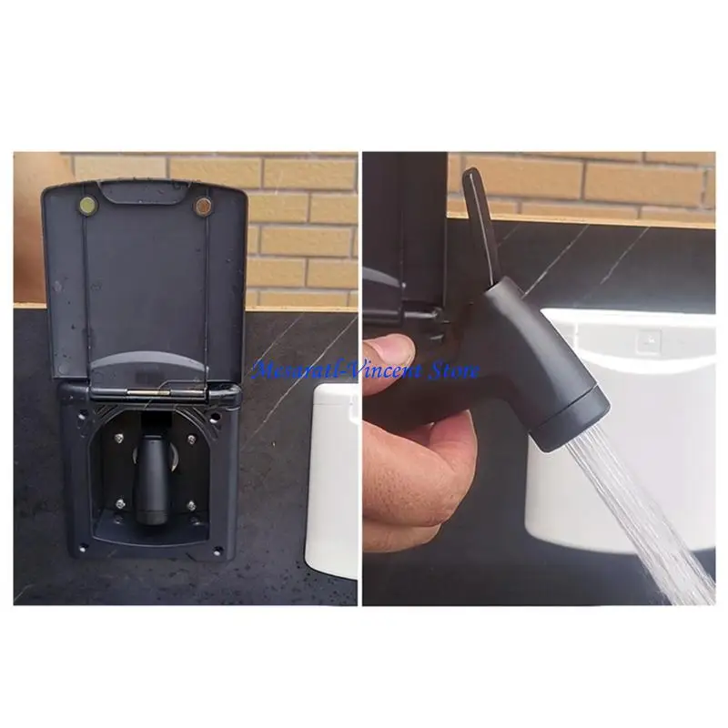 

A70F Easy Installation Shower Box Water Inlet Adapter For Motorhomes Yachts Lid And 180 Degree Cover