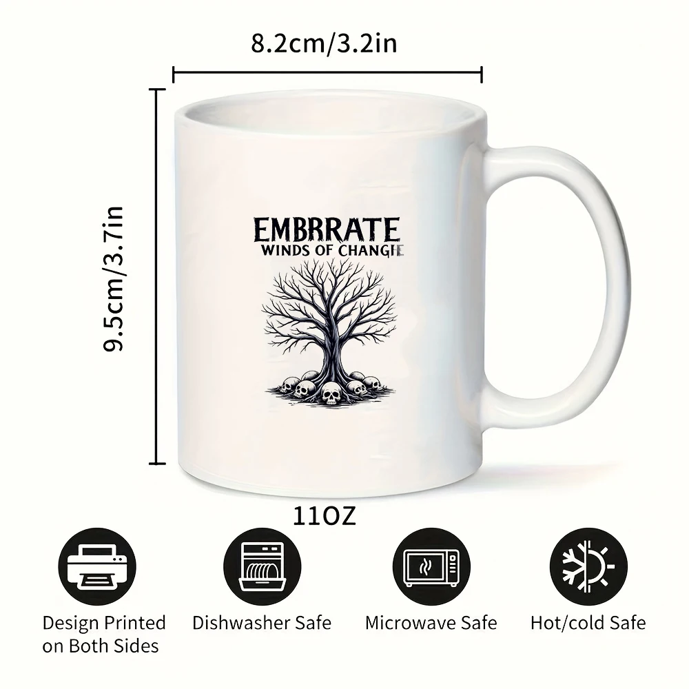 11オンス ゴシックスタイル スカルイラストカップ 子供向け クリスマス オフィス クリエイティブギフト