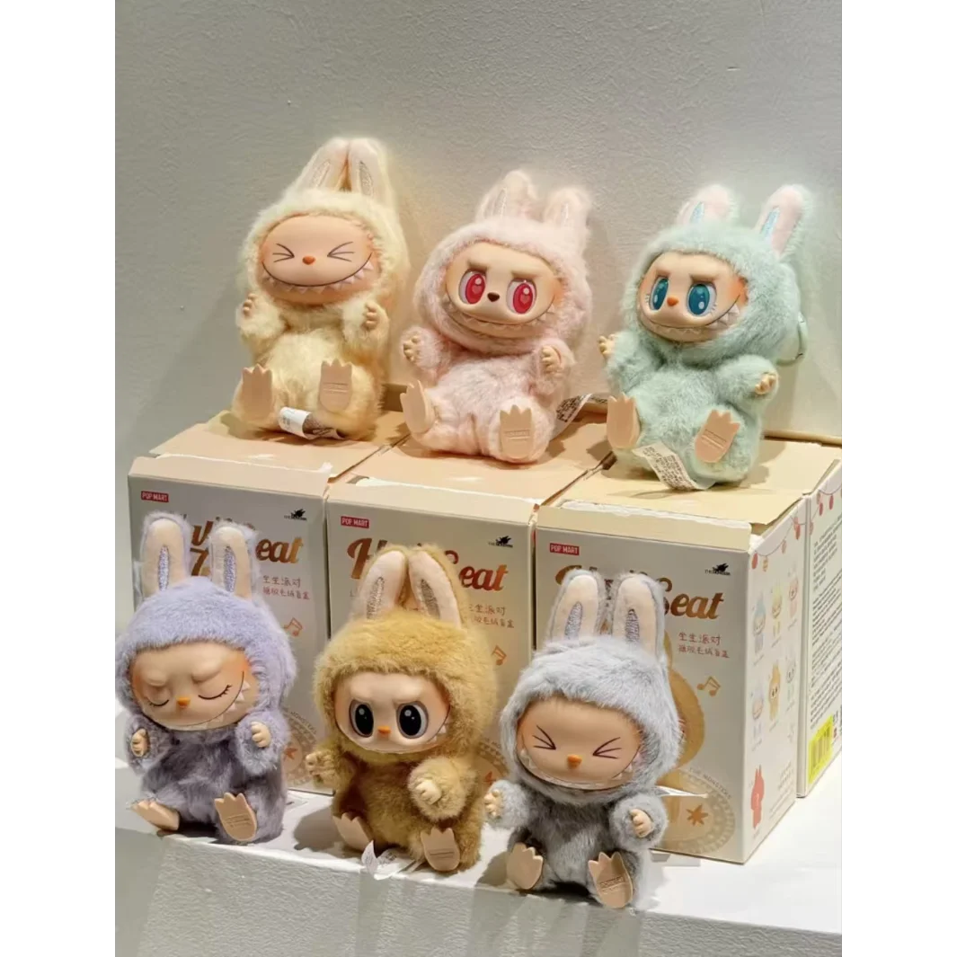 

Genuine Labubu Sitting Party Macaron Vinyl Face 2.0 Series Pendant Doll Anime Figure Home And Car Collection Kids Birthday Gift