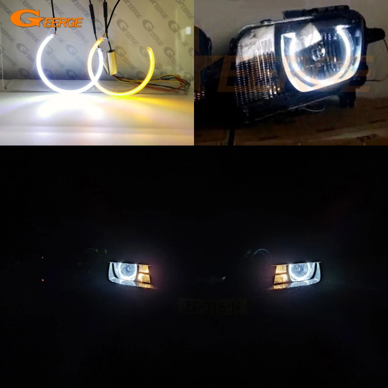 

For Chevrolet Chevy Camaro 2009 2010 2011 2012 2013 Ultra Bright Day Light Turn Signal SMD LED Angel Eyes Halo Rings Kit