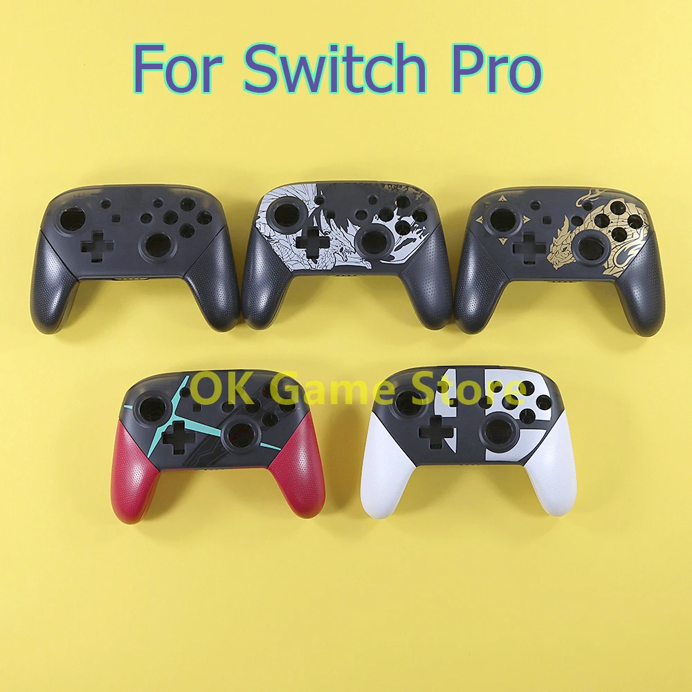 

10Sets Pattern Controller Full Housing Case Shell For Switch Pro With Button Rubber Pads Gaming Console Accessories Replacement