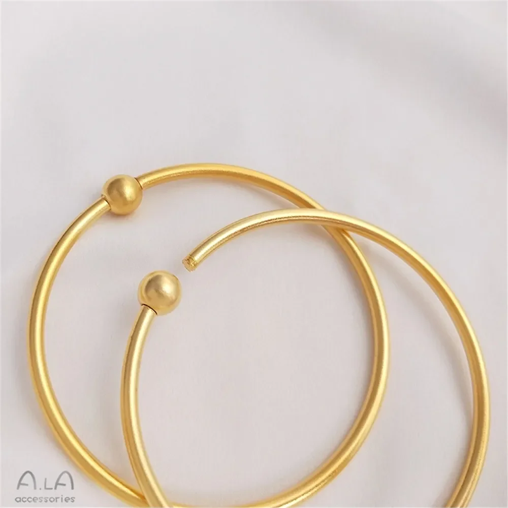 

Vietnam strong color gold with open screw universal bracelet DIY string big hole transfer bead pendant ancient method bracelet