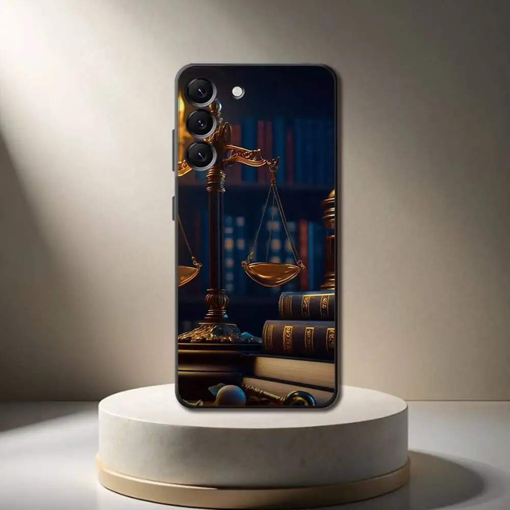 Capa de telefone para advogado, juiz, justiça, para samsung galaxy a 73,72,51,53,52,71,22,5g, nota, j7,8,9 capa preta macia