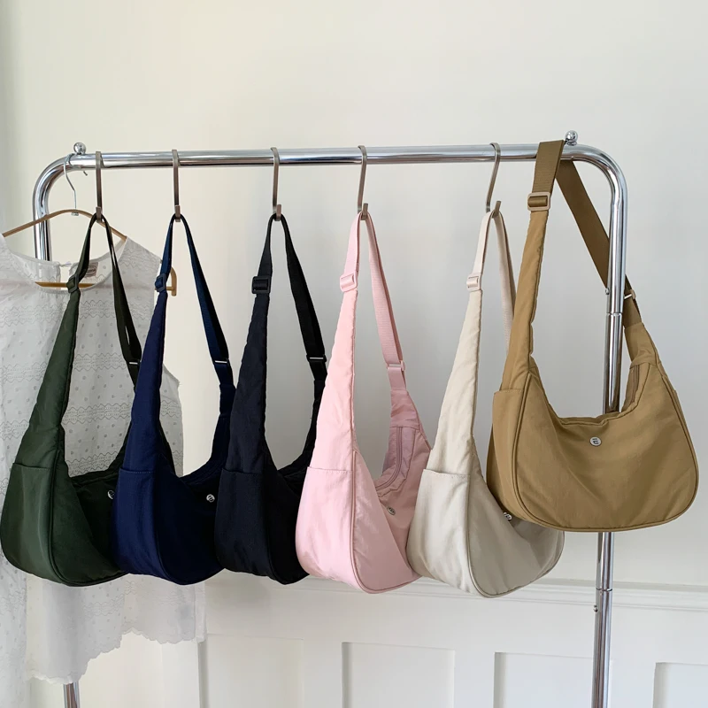 

Faionable Холщовая сумка для пельменей, женская повседневная сумка через плечо, летняя сумка для отдыха подмышками, мягкая сумка, корейская нейлоновая сумка...