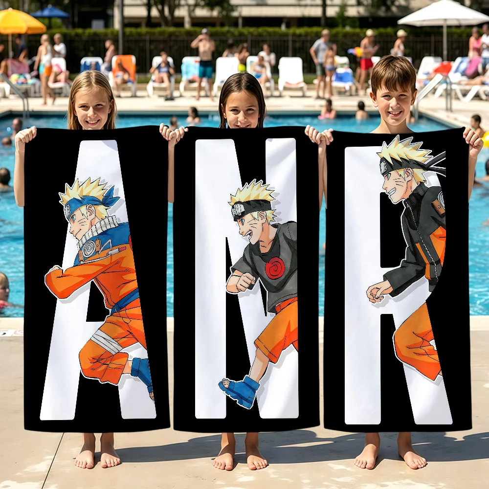 anime fanart logo N-NarutoS Towel Pool soft Beach Towels Trip swim bath Towel Gym Spa home room Decor Holiday Gift