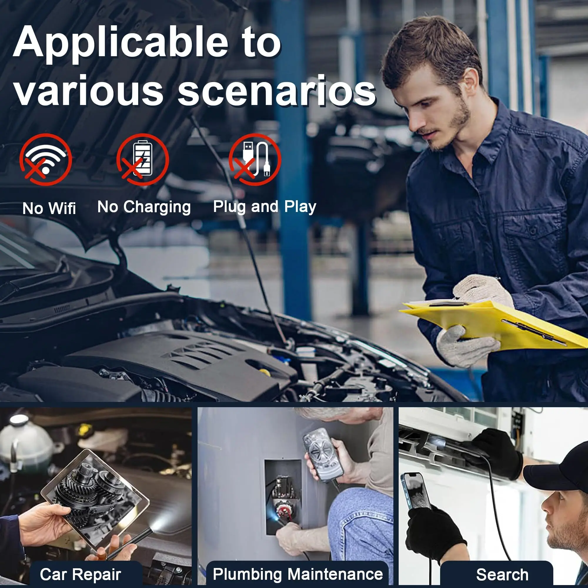 جديد وصول 3 في 1 1080P كاميرا المنظار الصناعي USB مقاوم للماء ثعبان كابل التفتيش المنظار للهاتف أداة باردة #6