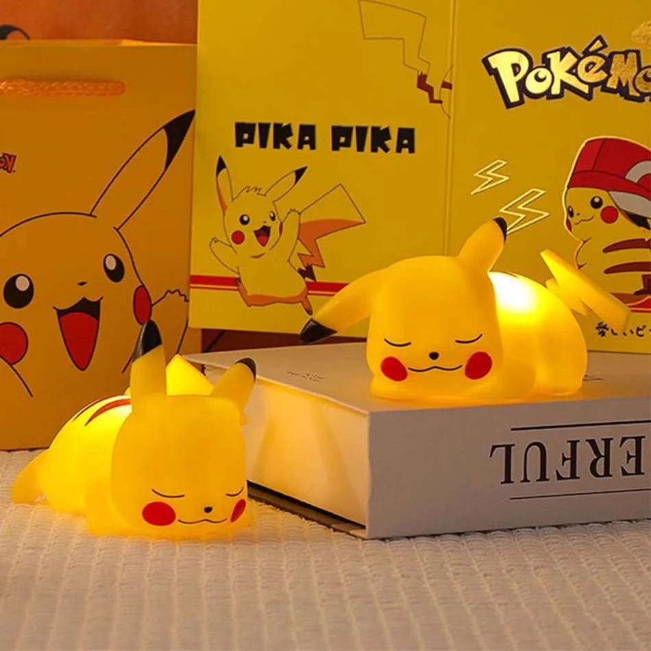 Hot Pokemon Pikachu Night Light Glowing Children Toy Pokemon Pikachu Cute Bedside Lamp Children's Birthday Christmas Present