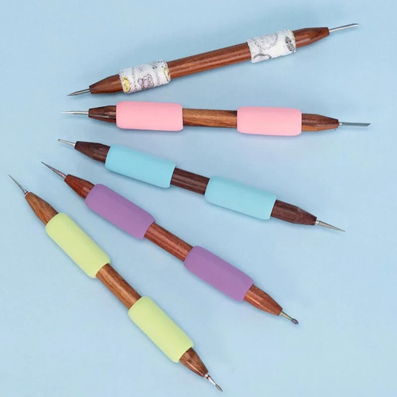 إبر الماس، سكين نقش أدوبي، مقابض خشب الصندل عالية الجودة، متوفرة برؤوس مزدوجة، 5 قطع أدوات نقش الطين