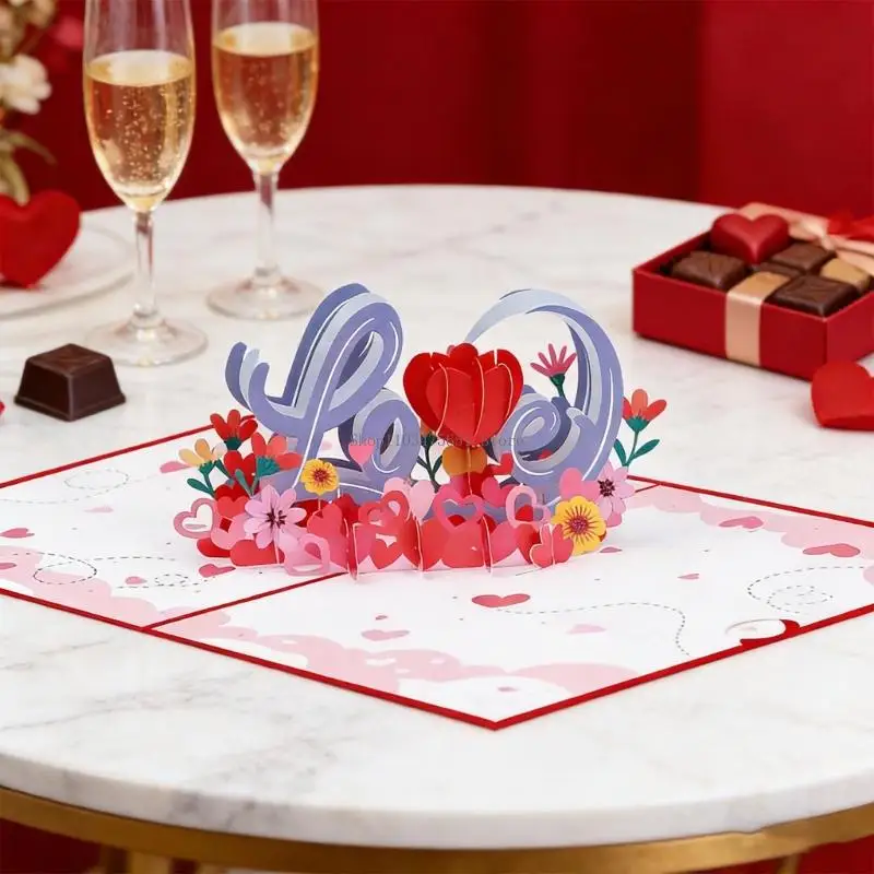 Belle carte vœux pop-up à thème, parfaite pour les festivités émotionnelles
