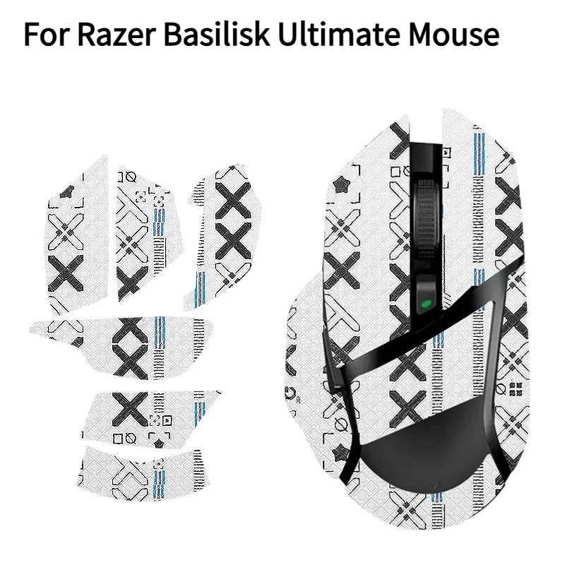 For Razer Basilisk Ultimate Mouse, ICE PTFE MouseSkates & Anti-Slip Sweat Resistant Grip Tape Set Gaming Accessories