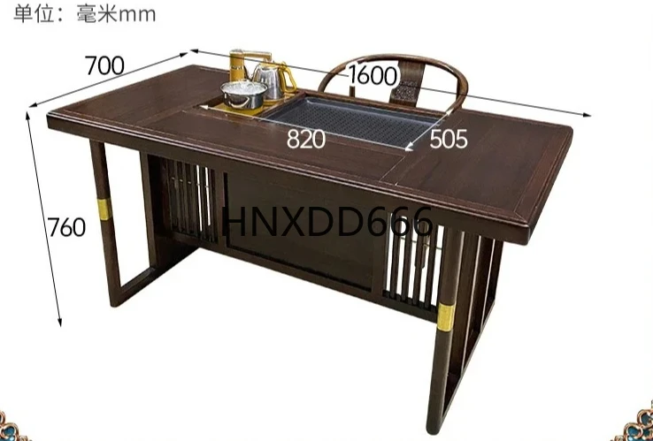 

New Chinese Ebony Tea Table Modern Simple Solid Wood Tea Table