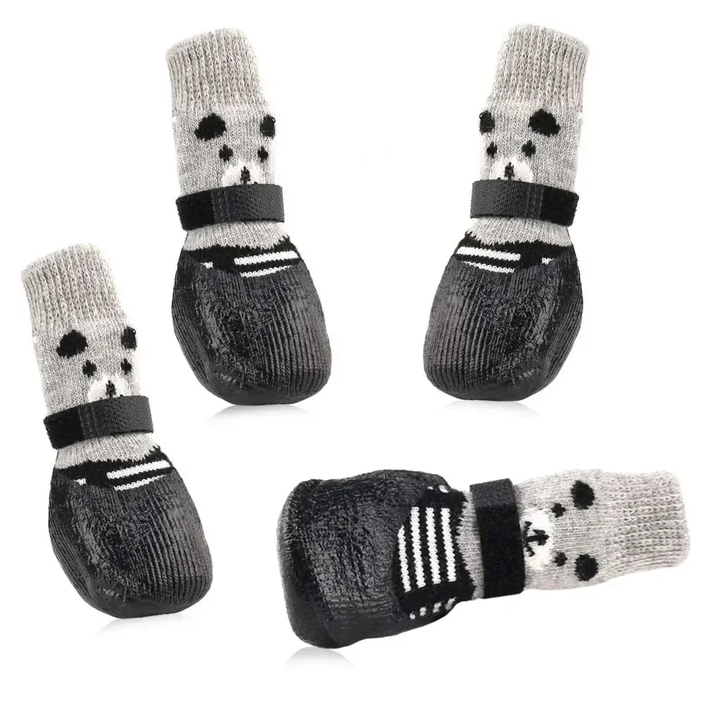 Dog Socks Waterproof Shoes Breathable Socks for Doggy Cat Socks Non-Slip Soles Adjustable Small Dog Paw Sock for Indoor Outdoor