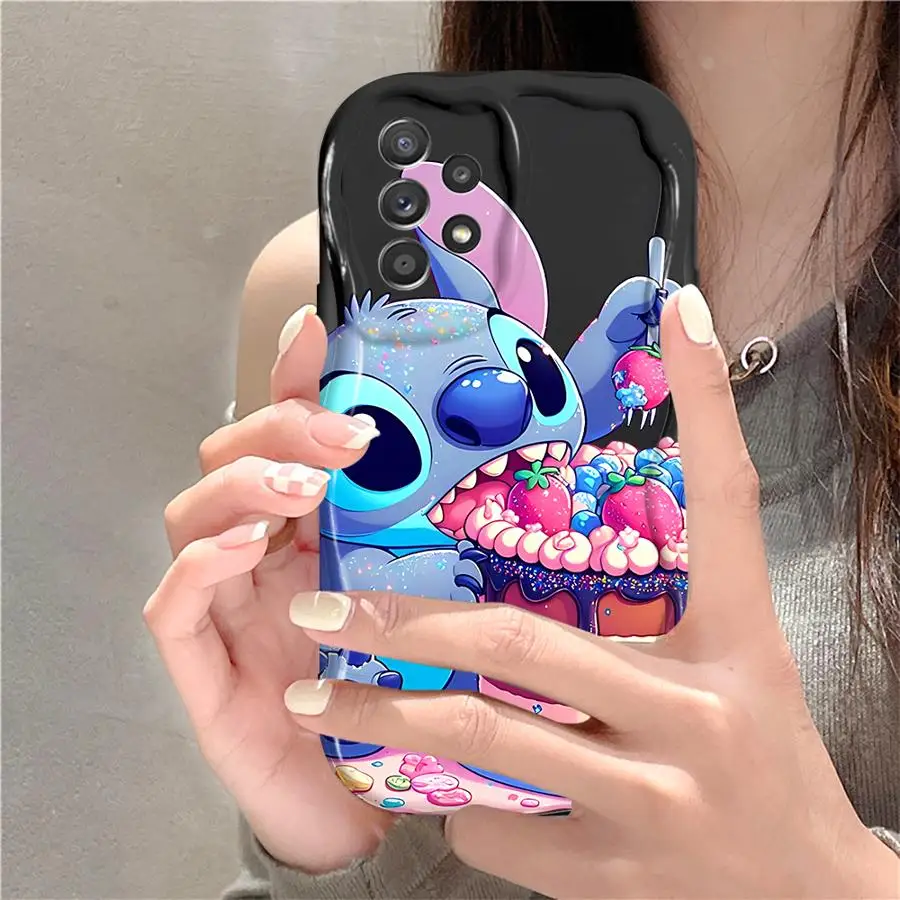 حافظة لهاتف سامسونج جالاكسي A35 A52 A54 A53 A56 A25 A24 A55 A36 A32 A23 غطاء هاتف ناعم ديزني لطيف غرزة