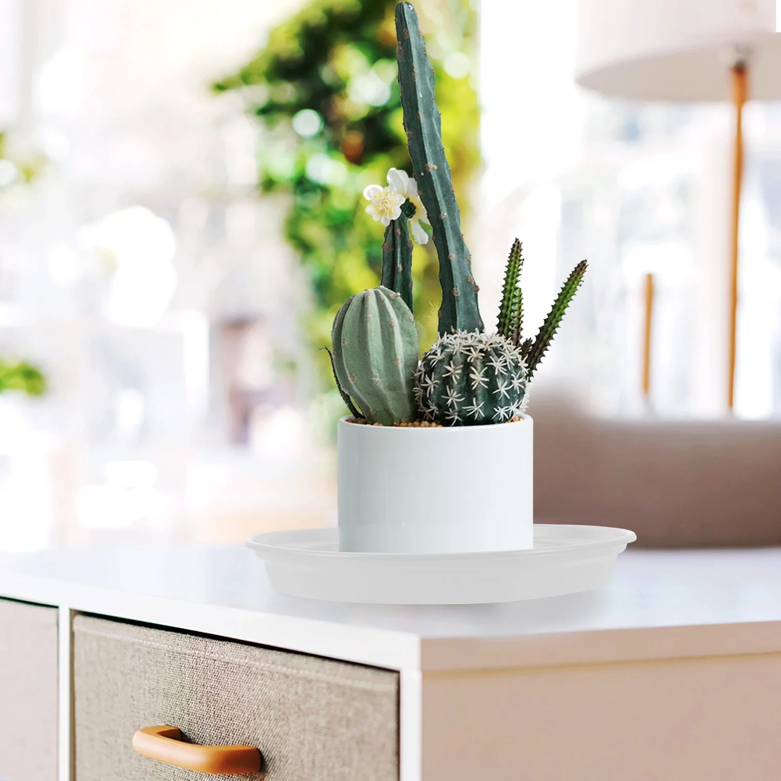 

20pcs White 180mm Plant Saucers Flower Pot Trays Drip Tray Plastic Base Round Shaped Plant Drainage Saucer