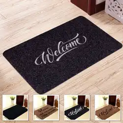 Home Decorative Front Door Mat Entrance Doormat 40x60cm Polyester Dark Grey Coffee TPR Non Slip Floor Mat Carpet Welcome Mats