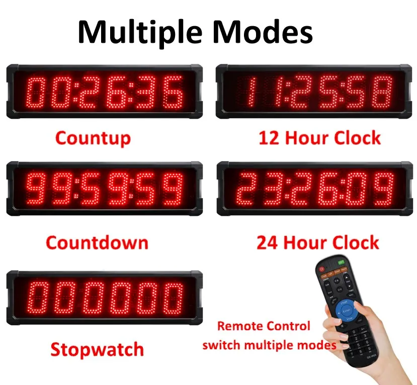 YIZHI Outdoor 5/6/8 Inch Digital LED Race Running Timing Clock Single Double Sided Display Countdown Timer for Marathon Racing