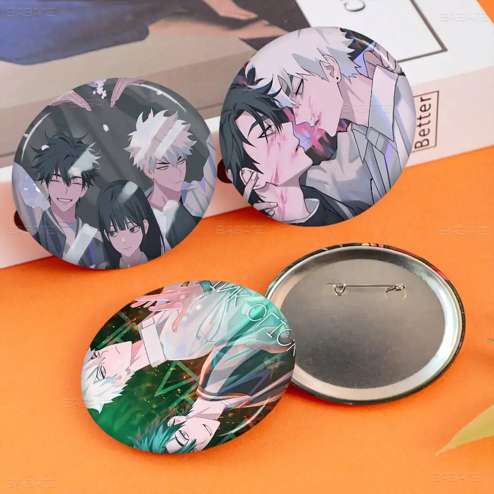 Link Click Anime 32/44/58mm Handmade Pin Round Funny Snap-in Brooches for Backpack Cothes Accessories Badge Hat Decoration