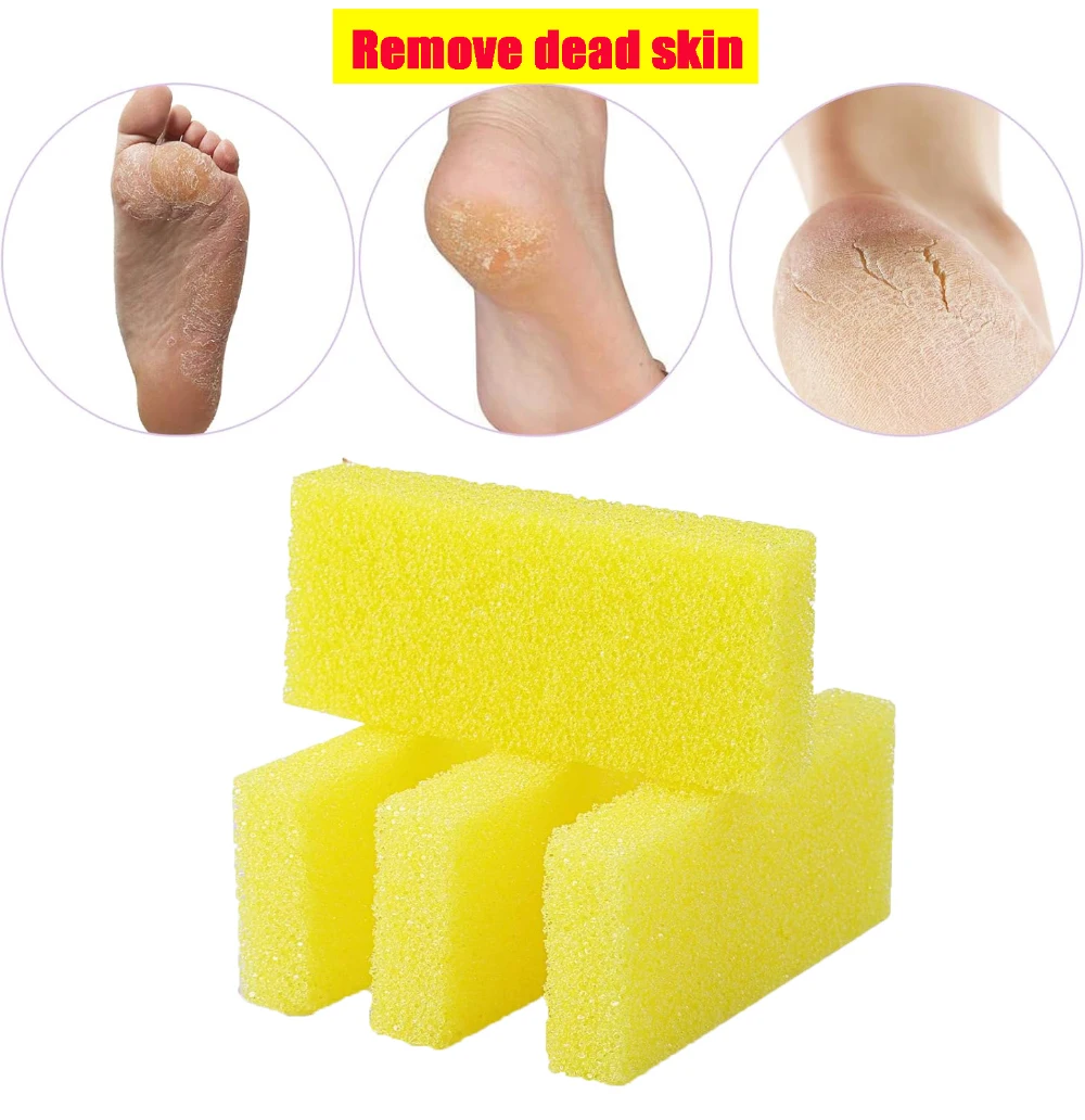 200 peças esponja pedra-pomes para pés amarelo purificador de pés pele morta ferramentas de pedicure salão de beleza uso doméstico