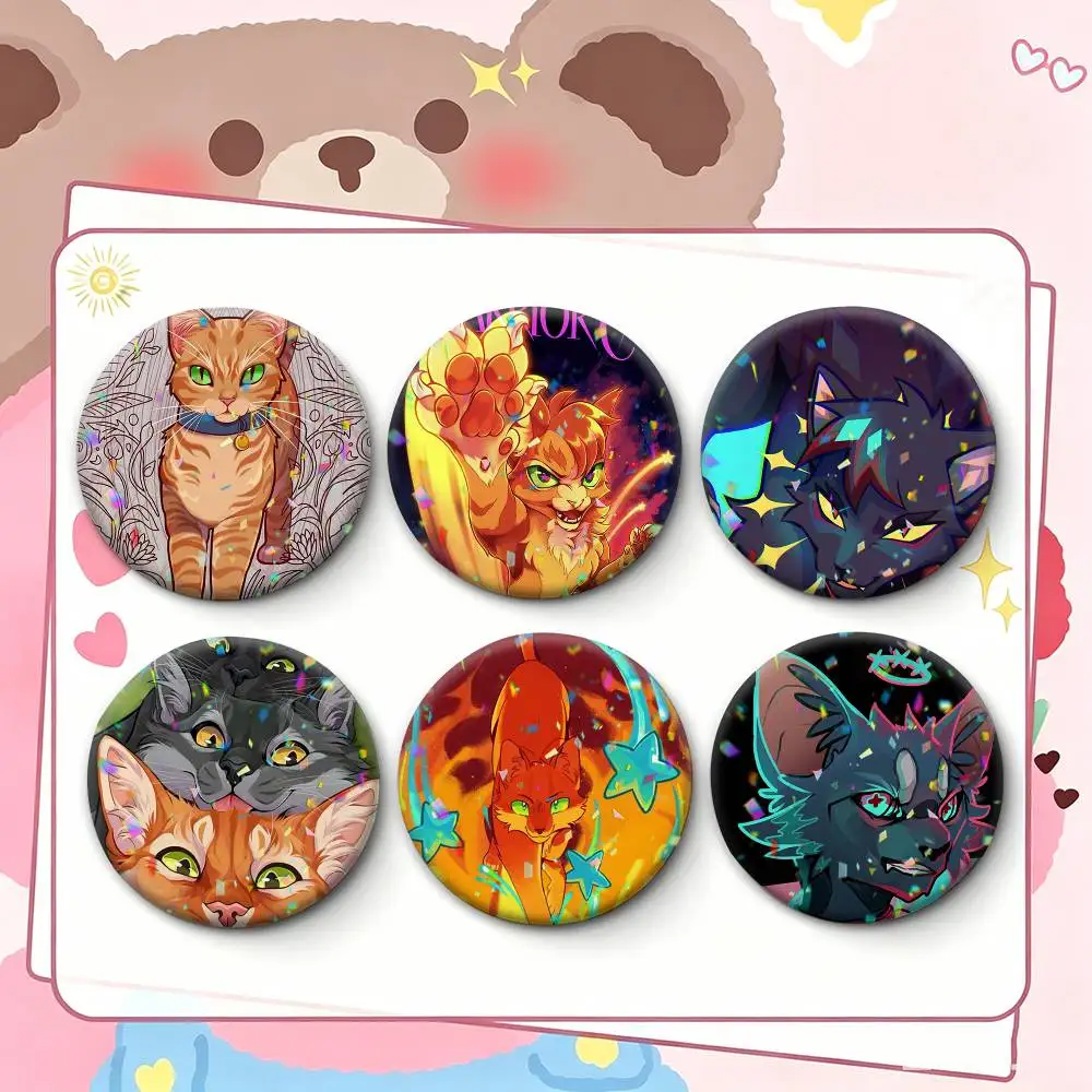 Wild Forest Fantasy Novel W-Warrior Cats  Badges Creative Tinplate Button PinsBrooch Badge Clothes Backpack