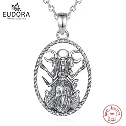 Eudora 925 Sterling Silver Triple Moon Goddess Necklace Dog Hecate Amulet Pendant vintage Triple Goddess Jewelry Personality Gif