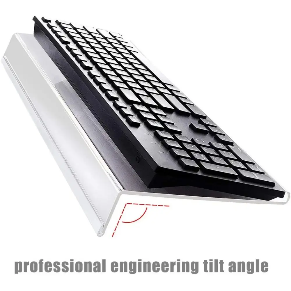 Klarer Acryl-Tastaturständer, geneigter Mehrzweck-Computertastaturhalter, tragbar, ergonomisches Design, Tastaturablage, Büroschreibtisch