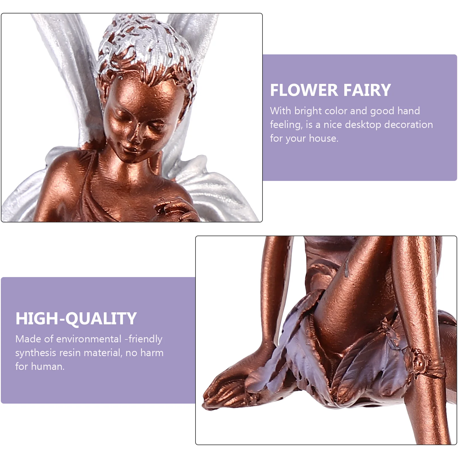 

1pc Premium Resin Garden Statue Fairy Sculpture Home Wedding Angel Ornament Desktop Decoration Gift For Women Kids Bedroom