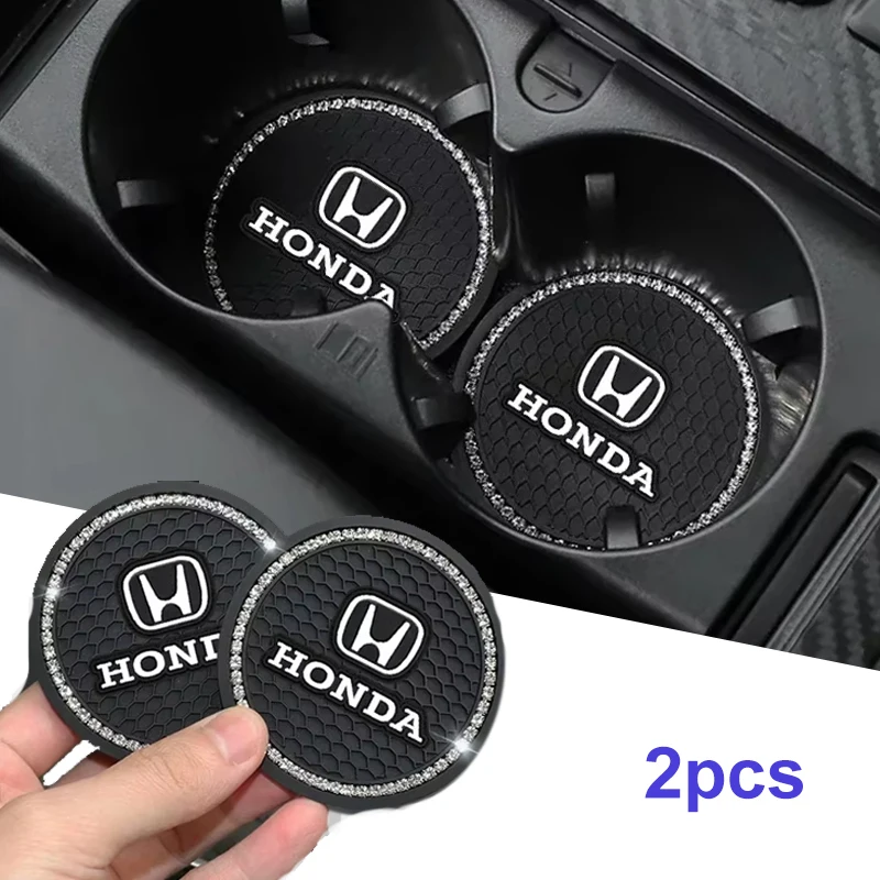 

2 шт. автомобильные подставки для воды, противоскользящие коврики для чашек, наборы силикагеля, коврик для HONDA City HRV Accord Odyssey CRV Jazz Pilot Civic Crosstour