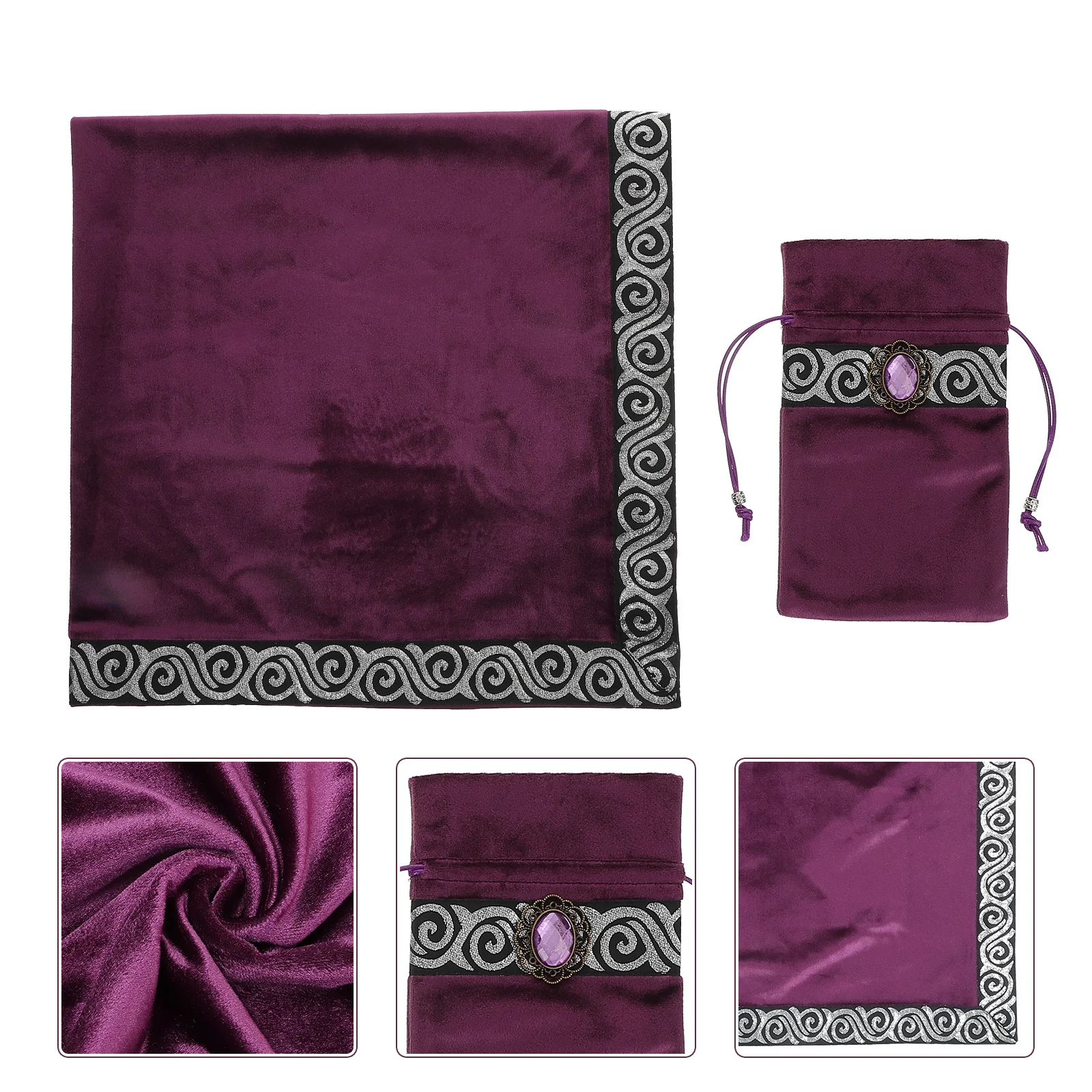 

1Set Tarot Cards Desktop Cloth Strong Long-Lasting Divination Table Banner with Storage Pouch for Enthusiasts