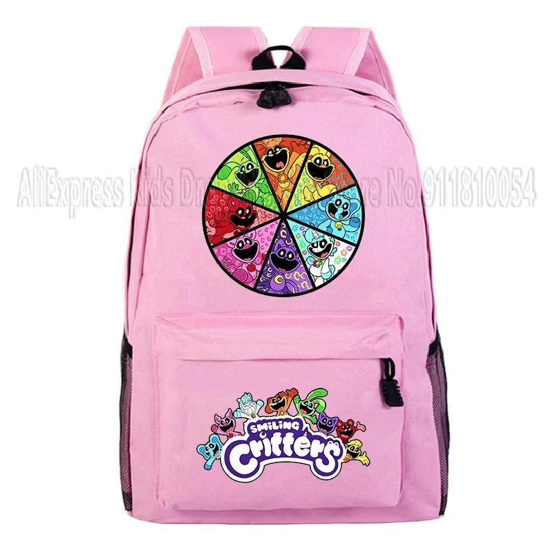 Smiling Critter Backpack Men Women School Bookbag Cartoon Anime Manga College Student Travel Daypack Bags