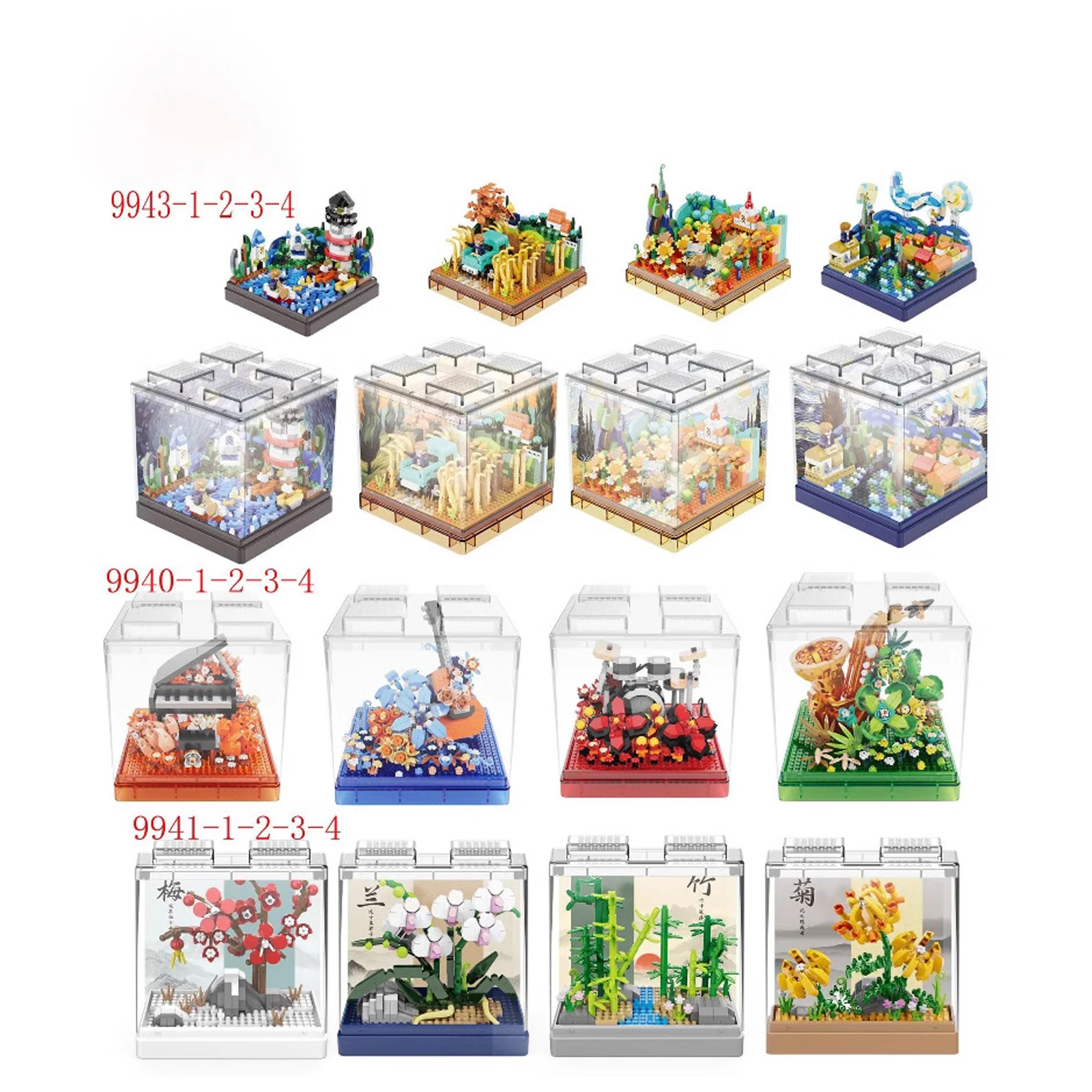 

Miniature Landscaping Flower Series Building Block Plant Assembly Ornaments MOC Micro Building Bricks DIY Decoration Girl Gifts