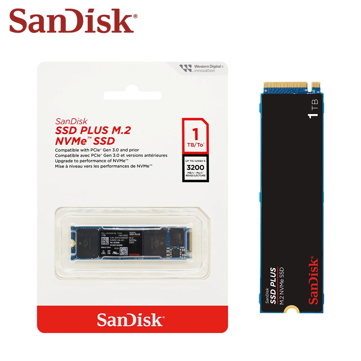 SanDisk SSD PLUS M.2 NVMe SSD PCIe Gen 3.0 Internal Solid State