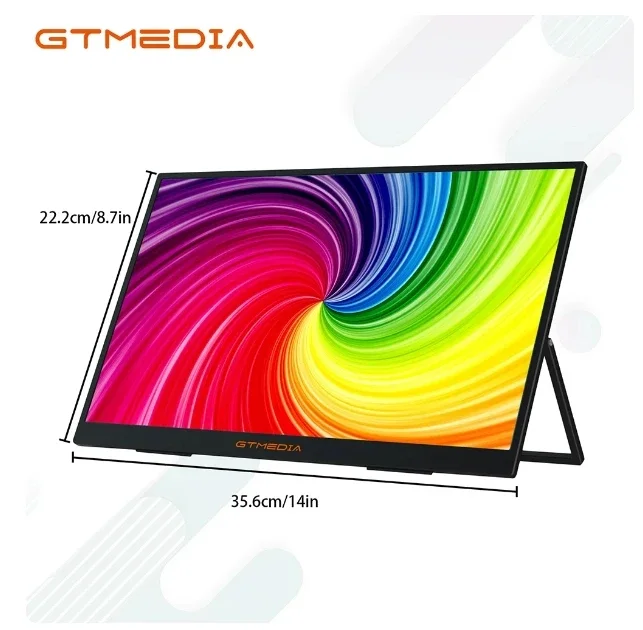 [Genuine]GTmedia Mate156F Games and Work Portable Monitor - 15.6'' IPS FHD Screen, 72% sRGB, Type-C and HDMI Compatibility