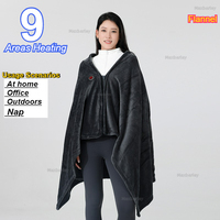 Electric Heated Shawl Blanket Coat Women USB Charging 9 Areas Heating Office Warm Home Warming Cloak Trench Men Fleece Jacket