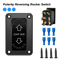 Reverse Polarity Momentary Switch Panel 12V Blue Led Light Bar DUMP BOX 3-Way DPDT For Car Boat Truck Motor Polarity Reversing