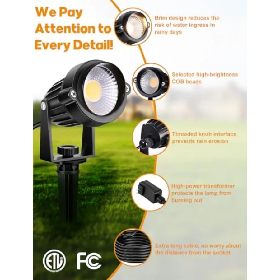 Outdoor LED Landscape ing - 6-in-1 LED Yard Spots for Outside with 36W Transformer Spot Landscape ing Plug in House Spot s Outd